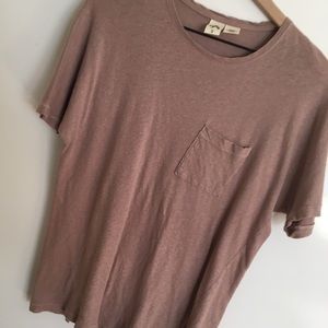 Anthropologie | 3 Feathers | Grey Pocket Top | S